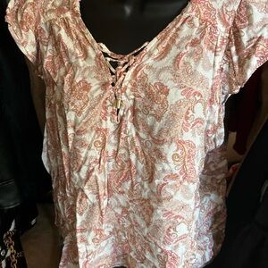 Rachel Zoe Pink and Cream Paisley Blouse